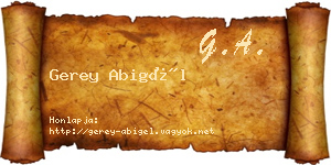 Gerey Abigél névjegykártya